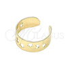Oro Laminado Toe Ring, Gold Filled Style Star and Moon Design, Polished, Golden Finish, 01.376.0007 (One size fits all)