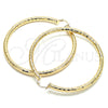 Oro Laminado Extra Large Hoop, Gold Filled Style Hollow Design, Diamond Cutting Finish, Golden Finish, 02.170.0308.80