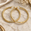 Oro Laminado Extra Large Hoop, Gold Filled Style Hollow Design, Diamond Cutting Finish, Golden Finish, 02.170.0308.80