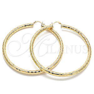 Gold Filled Hoop Earrings — Extra Large Hoop Hollow Design Diamond Cutting 02. — main product view — SKU 132811 | Oro Laminado aretes de aro — Extra Large Hoop Hollow diseño Diamond Cutting 02. — SKU 132811