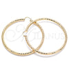 Oro Laminado Extra Large Hoop, Gold Filled Style Hollow Design, Diamond Cutting Finish, Golden Finish, 02.170.0308.90