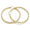Oro Laminado Extra Large Hoop, Gold Filled Style Hollow Design, Diamond Cutting Finish, Golden Finish, 02.170.0309.80