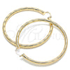 Oro Laminado Extra Large Hoop, Gold Filled Style Hollow Design, Diamond Cutting Finish, Golden Finish, 02.170.0309.80