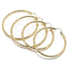 Oro Laminado Extra Large Hoop, Gold Filled Style Hollow Design, Diamond Cutting Finish, Golden Finish, 02.170.0309.80