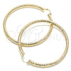 Oro Laminado Extra Large Hoop, Gold Filled Style Hollow Design, Diamond Cutting Finish, Golden Finish, 02.170.0312.80