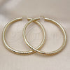Oro Laminado Extra Large Hoop, Gold Filled Style Hollow Design, Diamond Cutting Finish, Golden Finish, 02.170.0312.80