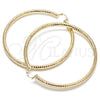Oro Laminado Extra Large Hoop, Gold Filled Style Hollow Design, Diamond Cutting Finish, Golden Finish, 02.170.0312.90