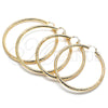 Oro Laminado Extra Large Hoop, Gold Filled Style Hollow Design, Diamond Cutting Finish, Golden Finish, 02.170.0312.90