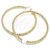 Oro Laminado Extra Large Hoop, Gold Filled Style Hollow Design, Diamond Cutting Finish, Golden Finish, 02.170.0313.90