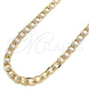 Oro Laminado Basic Necklace, Gold Filled Style Pave Cuban Design, Polished, Golden Finish, 04.213.0183.24 (08 MM Thickness, 24 Inches Length)