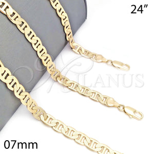Gold Filled Necklace — Basic Necklace Mariner Design Polished 04. 07 MM — main product view — SKU 132828 | Oro Laminado collar — básico Necklace Mariner diseño pulido 04. 07 MM — SKU 132828