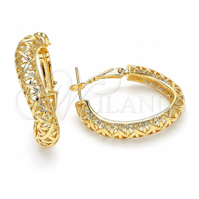 Oro Laminado Huggie Hoop, Gold Filled Style Polished, Golden Finish, 02.163.0087.25