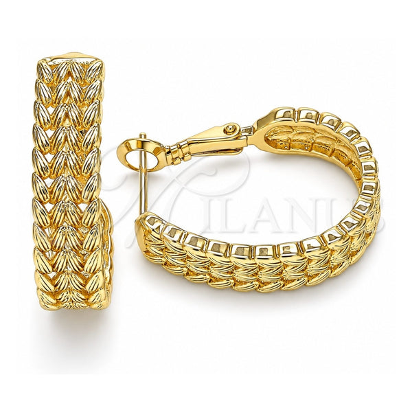 Oro Laminado Huggie Hoop, Gold Filled Style Polished, Golden Finish, 02.163.0108.20
