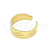 Oro Laminado Toe Ring, Gold Filled Style Sun Design, Polished, Golden Finish, 01.117.0008 (One size fits all)