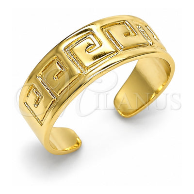 Oro Laminado Toe Ring, Gold Filled Style Evil Eye Design, Polished, Golden Finish, 01.117.0009 (One size fits all)
