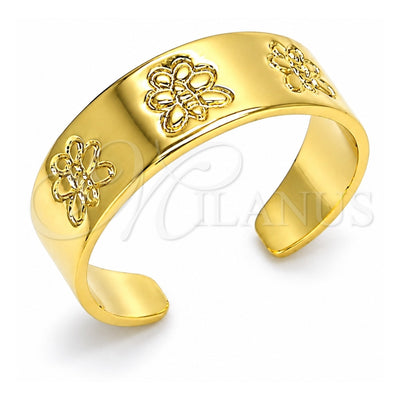 Oro Laminado Toe Ring, Gold Filled Style Butterfly Design, Polished, Golden Finish, 01.117.0010 (One size fits all)