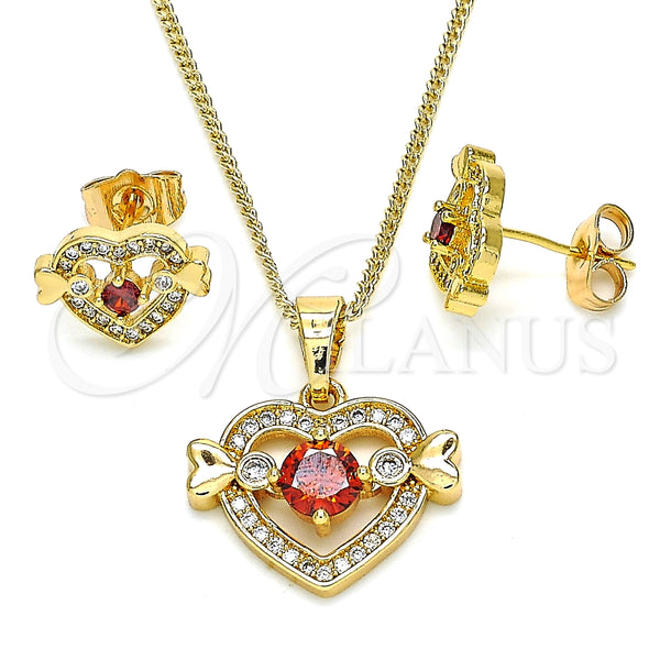 Gold Filled Ring — Earring and Pendant Adult Set Heart Design with — main product view — SKU 132879 | Oro Laminado anillo — Earring and Pendant Adult Set corazón diseño with — SKU 132879