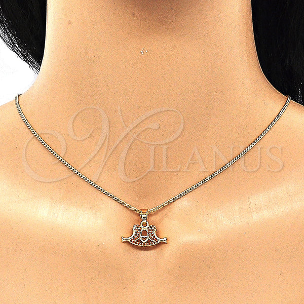 Gold Filled Ring — Earring and Pendant Adult Set Bird and Heart — alternate product view — SKU 132884 | Oro Laminado anillo — Earring and Pendant Adult Set Bird and corazón — SKU 132884