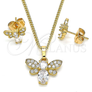 Gold Filled Ring — Earring and Pendant Adult Set Bee Design with — main product view — SKU 132890 | Oro Laminado anillo — Earring and Pendant Adult Set Bee diseño with — SKU 132890