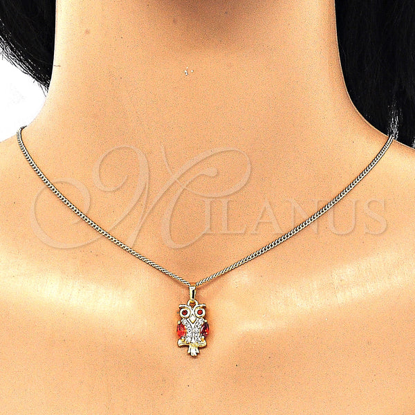 Gold Filled Ring — Earring and Pendant Adult Set Owl Design with — alternate product view — SKU 132893 | Oro Laminado anillo — Earring and Pendant Adult Set Owl diseño with — SKU 132893