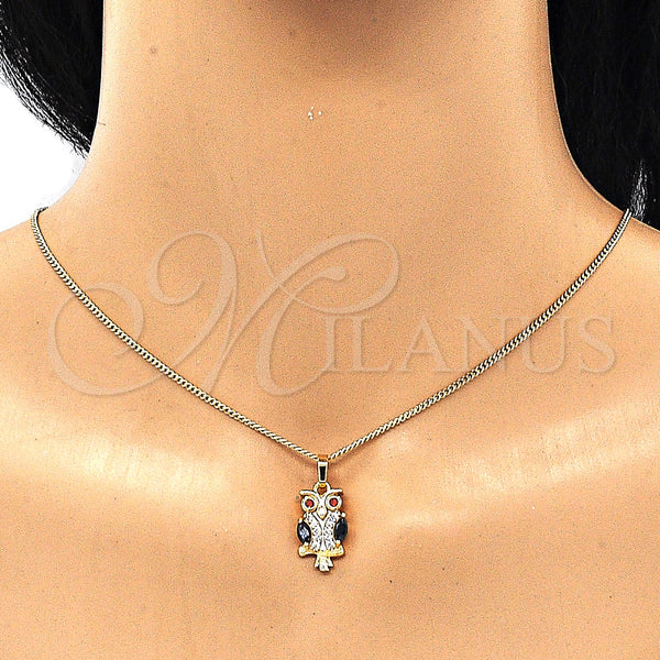 Gold Filled Ring — Earring and Pendant Adult Set Owl Design with — alternate product view — SKU 132894 | Oro Laminado anillo — Earring and Pendant Adult Set Owl diseño with — SKU 132894