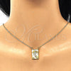 Oro Laminado Pendant Necklace, Gold Filled Style Cross Design, with Multicolor Micro Pave, Polished, Golden Finish, 04.341.0035.18 (02 MM Thickness, 18 Inches Length)
