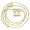 Oro Laminado Pendant Necklace, Gold Filled Style Cross Design, with White Micro Pave, Polished, Golden Finish, 04.341.0038.18 (02 MM Thickness, 18 Inches Length)