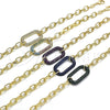 Oro Laminado Fancy Bracelet, Gold Filled Style Paperclip Design, with Ruby Micro Pave, Polished, Black Rhodium for wholesale, additional product view 5