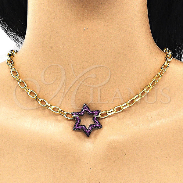 Gold Filled Bracelet — Necklace and Bracelet Judaica and Paperclip Design with — alternate product view — SKU 132978 | Oro Laminado brazalete — Necklace and Bracelet Judaica and Paperclip diseño with — SKU 132978
