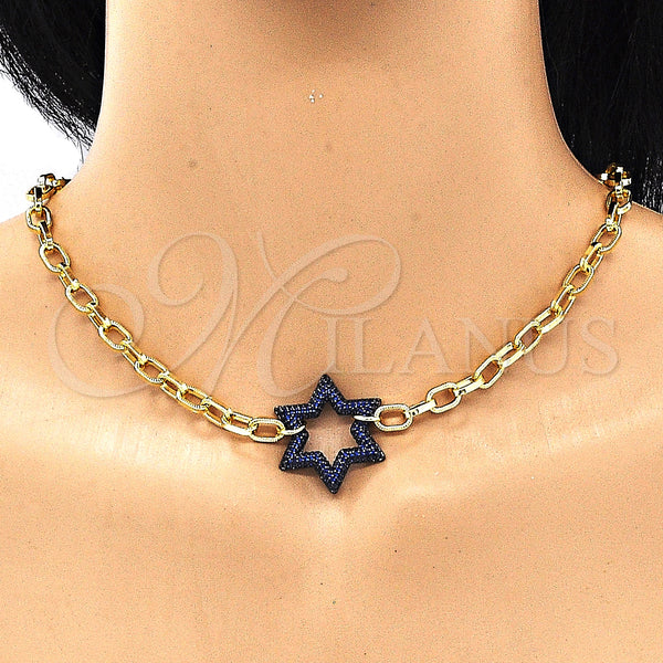 Gold Filled Bracelet — Necklace and Bracelet Judaica and Paperclip Design with — alternate product view — SKU 132979 | Oro Laminado brazalete — Necklace and Bracelet Judaica and Paperclip diseño with — SKU 132979