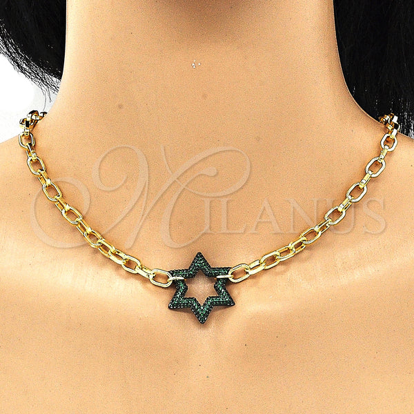 Gold Filled Bracelet — Necklace and Bracelet Judaica and Paperclip Design with — alternate product view — SKU 132980 | Oro Laminado brazalete — Necklace and Bracelet Judaica and Paperclip diseño with — SKU 132980