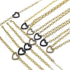 Oro Laminado Necklace and Bracelet, Gold Filled Style Paperclip and Heart Design, with Ruby Micro Pave, Polished, Black Rhodium Finish, 06.341.0004.2