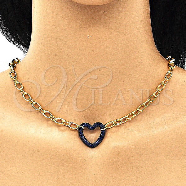 Gold Filled Bracelet — Necklace and Bracelet Paperclip and Heart Design with — alternate product view — SKU 132984 | Oro Laminado brazalete — Necklace and Bracelet Paperclip and corazón diseño with — SKU 132984