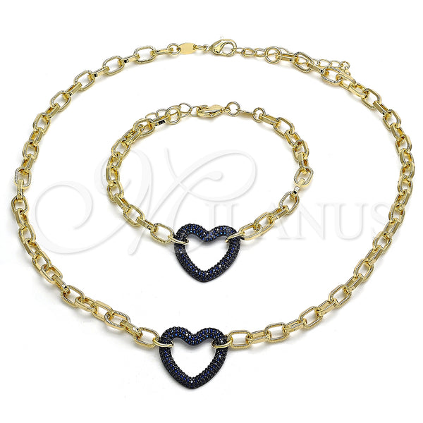 Gold Filled Bracelet — Necklace and Bracelet Paperclip and Heart Design with — main product view — SKU 132984 | Oro Laminado brazalete — Necklace and Bracelet Paperclip and corazón diseño with — SKU 132984