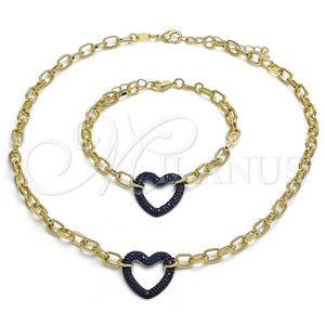 Gold Filled Bracelet — Necklace and Bracelet Paperclip and Heart Design with — main product view — SKU 132984 | Oro Laminado brazalete — Necklace and Bracelet Paperclip and corazón diseño with — SKU 132984