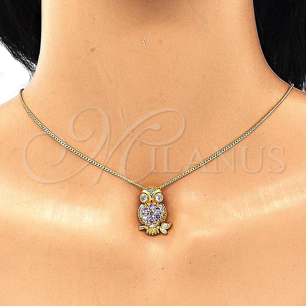 Gold Filled Ring — Earring and Pendant Adult Set Owl Design with — alternate product view — SKU 133010 | Oro Laminado anillo — Earring and Pendant Adult Set Owl diseño with — SKU 133010