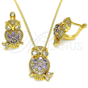 Gold Filled Ring — Earring and Pendant Adult Set Owl Design with — main product view — SKU 133010 | Oro Laminado anillo — Earring and Pendant Adult Set Owl diseño with — SKU 133010
