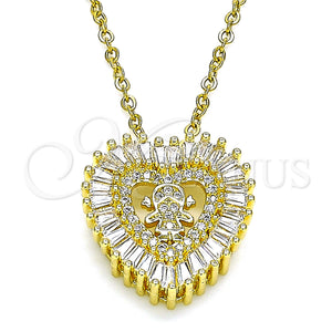 Gold Filled Necklace — Pendant Necklace Heart and Little Girl Design with — main product view — SKU 133047 | Oro Laminado collar — Pendant Necklace corazón and Little Girl diseño with — SKU 133047