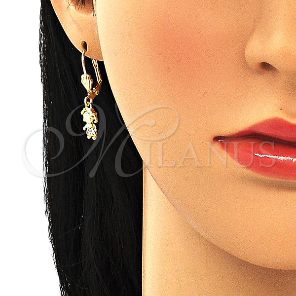 Gold Filled Ring — Dangle Earring Little Girl Design with White Micro — alternate product view — SKU 133063 | Oro Laminado anillo — Dangle Earring Little Girl diseño with blanco Micro — SKU 133063