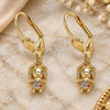 Oro Laminado Dangle Earring, Gold Filled Style Little Girl Design, with Multicolor Micro Pave, Polished, Golden Finish, 02.316.0064.1