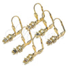 Oro Laminado Dangle Earring, Gold Filled Style Little Girl Design, with Multicolor Micro Pave, Polished, Golden Finish, 02.316.0064.1