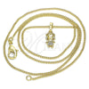 Oro Laminado Pendant Necklace, Gold Filled Style Little Girl Design, with White Micro Pave, Polished, Golden Finish, 04.316.0001.20 (02 MM Thickness, 20 Inches Length)