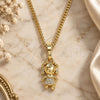 Oro Laminado Pendant Necklace, Gold Filled Style Little Girl Design, with White Micro Pave, Polished, Golden Finish, 04.316.0001.20 (02 MM Thickness, 20 Inches Length)