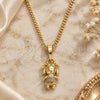 Oro Laminado Pendant Necklace, Gold Filled Style Little Girl Design, with Multicolor Micro Pave, Polished, Golden Finish, 04.316.0001.1.20 (02 MM Thickness, 20 Inches Length)
