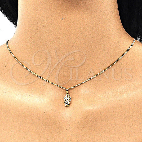 Gold Filled Ring — Earring and Pendant Adult Set Little Girl Design — alternate product view — SKU 133071 | Oro Laminado anillo — Earring and Pendant Adult Set Little Girl diseño — SKU 133071