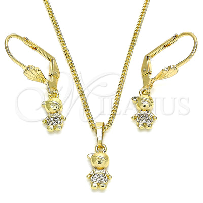 Juego de Aretes y Dije de Oro Laminado 10.316.0057 por Mayoreo, vista principal del producto