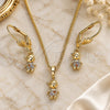 Oro Laminado Earring and Pendant Adult Set, Gold Filled Style Little Boy Design, with Multicolor Micro Pave, Polished, Golden Finish, 10.316.0057.1