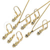 Oro Laminado Earring and Pendant Adult Set, Gold Filled Style Little Boy Design, with Multicolor Micro Pave, Polished, Golden Finish, 10.316.0057.1