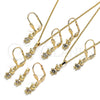 Oro Laminado Earring and Pendant Adult Set, Gold Filled Style Little Boy Design, with Black Micro Pave, Polished, Golden Finish, 10.316.0057.2