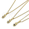 Oro Laminado Pendant Necklace, Gold Filled Style Little Boy Design, with Multicolor Micro Pave, Polished, Golden Finish, 04.316.0002.20 (02 MM Thickness, 20 Inches Length)